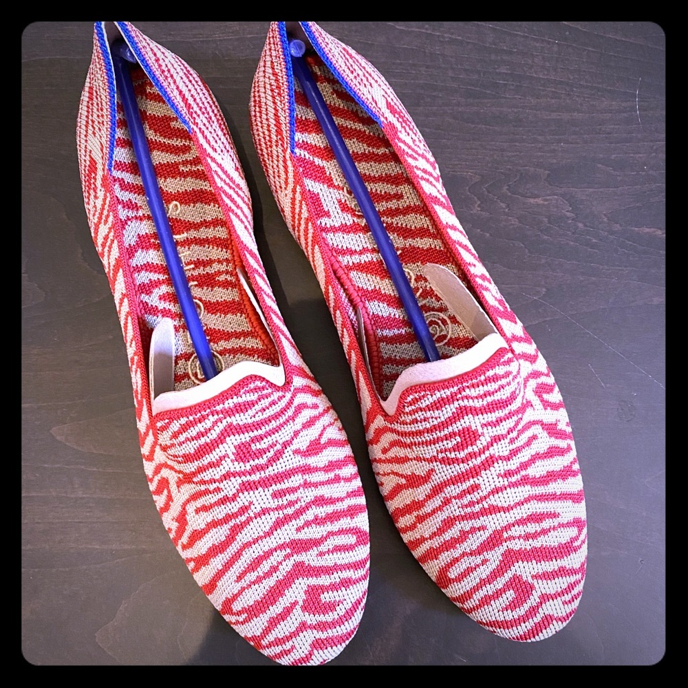RARE Retired Red Zebra Rothy’s Loafers